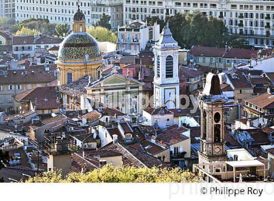 LA COLLINE DU CHATEAU ET LE VIEUX  NICE , COTE D' AZUR. (06F01401.jpg)
