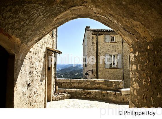 VILLAGE PERCHE  DE CARROS,  VALLEE DU  VAR, ALPES MARITIMES. (06F02002.jpg)