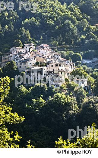 VILLAGE PERCHE DE AIGLUN , VALLEE DE L' ESTERON, ALPES MARITIMES. (06F02303.jpg)