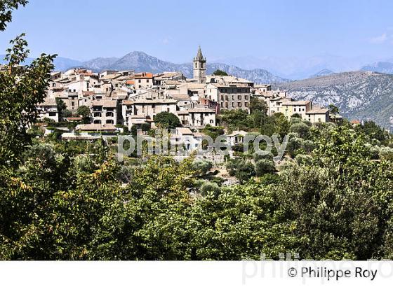 VILLAGE PERCHE  DE LE BROC ,  VALLEE DU  VAR, ALPES MARITIMES. (06F02622.jpg)