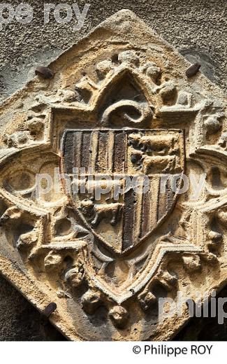 BLASON, COMTE DE FOIX-BEARN,  RUE  DE LA FAURIE,    VILLE DE FOIX, ARIEGE. (09F00927.jpg)