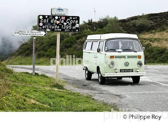 COMBI VW, VINTAGE, COL DE LA CORRE,  BETHMALE, COUSERANS, ARIEGE. (09F01640.jpg)