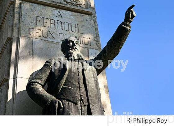 ERNEST FERROU, REVOLTE DES VITICULTEURS DE L' AUDE EN 1907, NARBONNE, OCCITANIE. (11F00124.jpg)