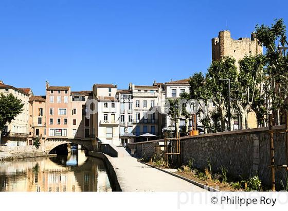 CANAL DE LA ROBINE, VILLE DE NARBONNE, AUDE, OCCITANIE. (11F00540.jpg)