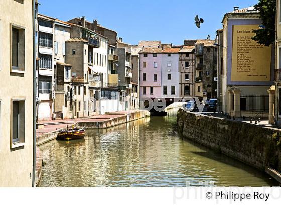 CANAL DE LA ROBINE, VILLE DE NARBONNE, AUDE, OCCITANIE. (11F00610.jpg)