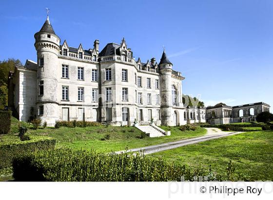 LE CHATEAU DE LA MERCERIE, VILLAGE DE MAGNAC-LAVALETTE-VILLARS,  ANGOUMOIS, CHARENTE. (16F01816.jpg)