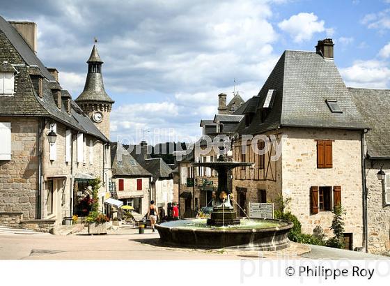 LE VILLAGE  MEDIEVAL DE MEYMAC, PLATEAU DE MILLEVACHES, CORREZE, LIMOUSIN. (19F01438.jpg)