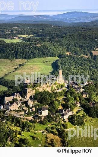 VILLAGE PERCHE   DE TURENNE,  VALLEE DE LA TOURMENTE, CORREZE, LIMOUSIN. (19F02831.jpg)