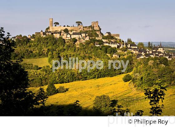 VILLAGE PERCHE   DE TURENNE,  VALLEE DE LA TOURMENTE, CORREZE, LIMOUSIN. (19F02904.jpg)