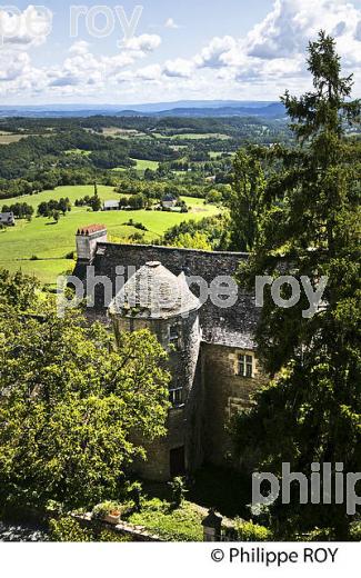 VILLAGE PERCHE   DE TURENNE,  VALLEE DE LA TOURMENTE, CORREZE, LIMOUSIN. (19F03017.jpg)