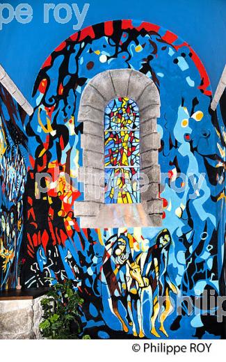 EGLISE DE SOUS PARSAT PEINTE PAR GABRIEL CHABRAT,  CREUSE, LIMOUSIN. (23F00218.jpg)