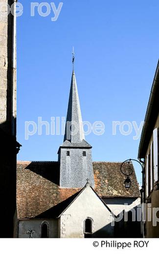 CLOCHER, EGLISE SAINTE ANNE,  VILLAGE DE  BOUSSAC, CREUSE, LIMOUSIN. (23F00861.jpg)