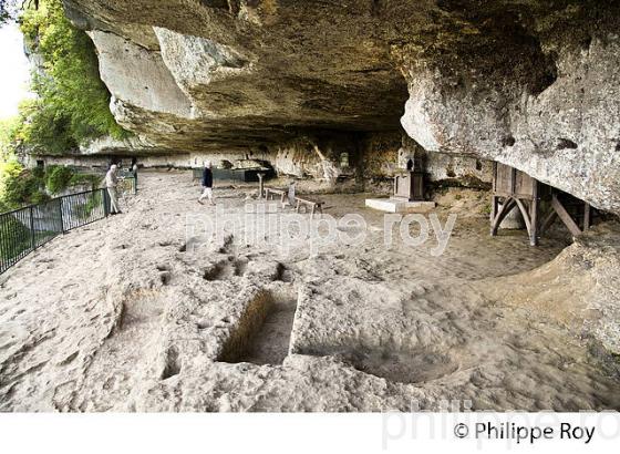 HABITAT TROGLODYTIQUE, ROQUE SAINT CHRISTOPHE, VALLEE DE LA VEZERE, PERIGORD NOIR. (24F03021.jpg)