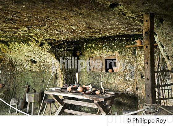 HABITAT TROGLODYTIQUE, ROQUE SAINT CHRISTOPHE, VALLEE DE LA VEZERE, PERIGORD NOIR. (24F03026.jpg)