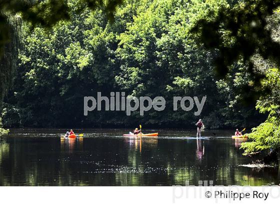 CANOE SUR LA VEZERE,  SAINT LEON SUR VEZERE, VALLEE DE LA VEZERE, DORDOGNE. (24F10203.jpg)