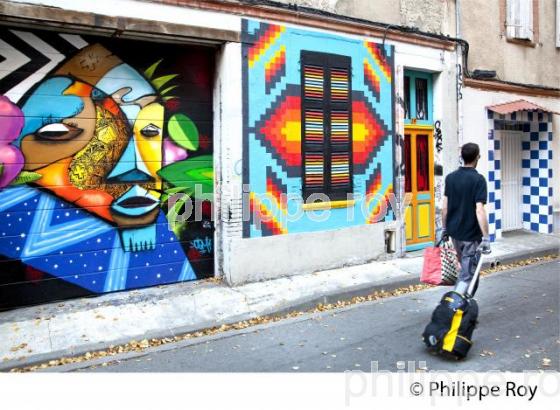 STREET ART, GRAFF SUR MUR DE MAISON, RUE GRAMAT, TOULOUSE. (31F02736.jpg)
