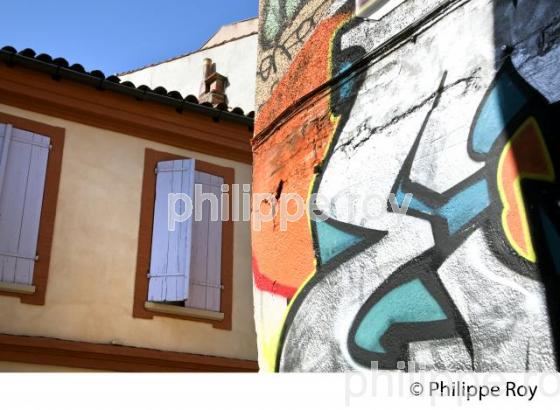 STREET ART, GRAFF SUR MUR DE MAISON, RUE GRAMAT, TOULOUSE. (31F02738.jpg)