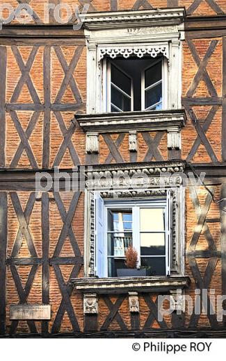 MAISON A  COLOMBAGES, RUE DES FILATIERS, QUARTIER DES CARMES,  TOULOUSE. (31F02919.jpg)