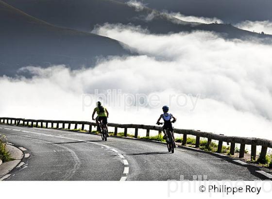 CYCLISTE, COL DE PEYRESOURDE, VALLEE DU LARBOUST, HAUTE-GARONNE. (31F05431.jpg)