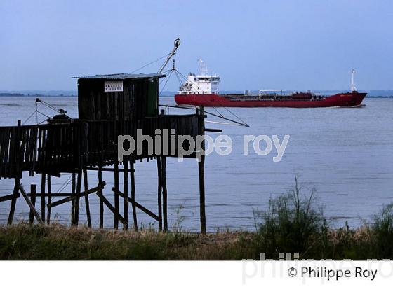 PETROLIER SUR L' ESTUAIRE DE LA GIRONDE, MEDOC, AQUITAINE. (33F17438.jpg)