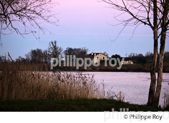 LEVER DU JOUR SUR L' ESTUAIRE DE LA GIRONDE, ET L' ILE MARGAUX,  MEDOC, AQUITAINE. (33F17507.jpg)