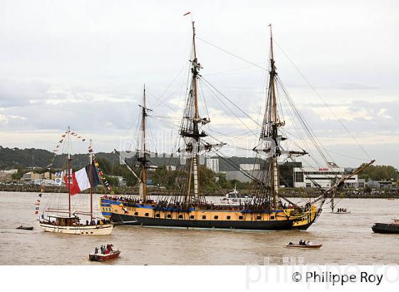 ARRIVEE DU VIEUX GREEMENT L' HERMIONE A BORDEAUX, GIRONDE, AQUITAINE. (33F17915.jpg)