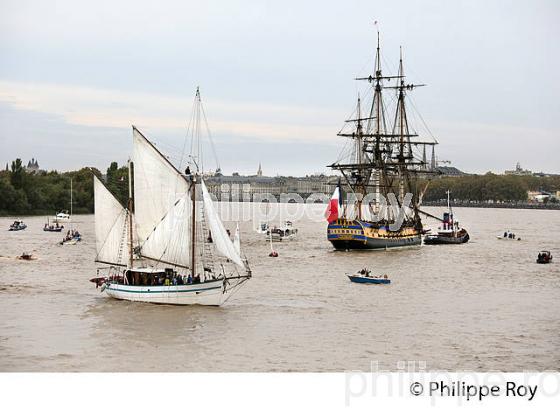 ARRIVEE DU VIEUX GREEMENT L' HERMIONE A BORDEAUX, GIRONDE, AQUITAINE. (33F17921.jpg)