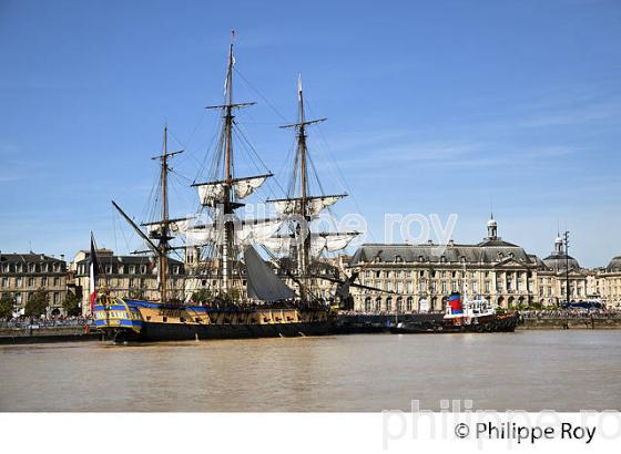 REPLIQUE DU  VAISSEAU L' HERMIONE,  A BORDEAUX, GIRONDE, AQUITAINE. (33F18224.jpg)