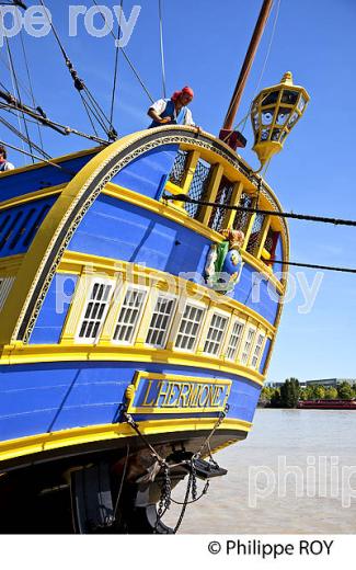 REPLIQUE DU  VAISSEAU L' HERMIONE,  A BORDEAUX, GIRONDE, AQUITAINE. (33F18619.jpg)