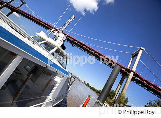 NAVETTE FLUVIALE, BATCUB, TRANSPORT EN COMMUN, SUR LA GARONNE, PONT D' AQUITAINE, BORDEAUX. (33F23823.jpg)