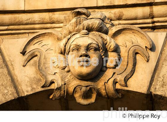 MASCARON, FACADE DES QUAIS ,  PLACE DE LA BOURSE, FACADE DES QUAIS, BORDEAUX, GIRONDE. (33F24131.jpg)