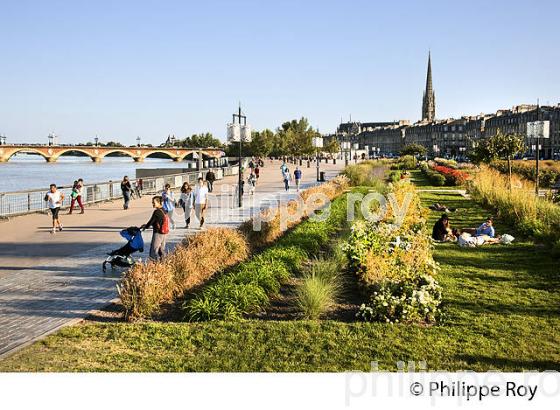 LESJARDIN SUR LES  QUAIS DE LA GARONNE ET LE PORT DE LA LUNE, VILLE DE BORDEAUX, GIRONDE. (33F24205.jpg)