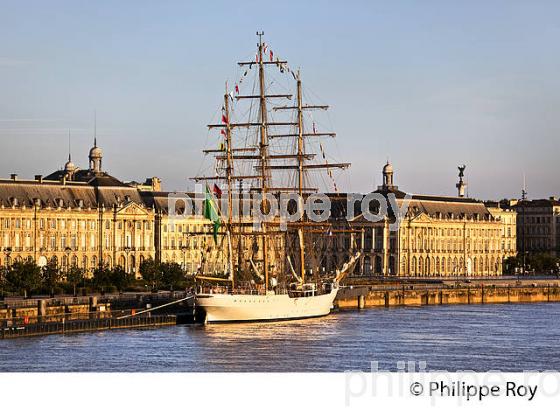 VIEUX GREEMENT, FACADE  DES QUAIS, LA GARONNE, PORT DE LA LUNE, VILLE DE BORDEAUX, GIRONDE. (33F24336.jpg)
