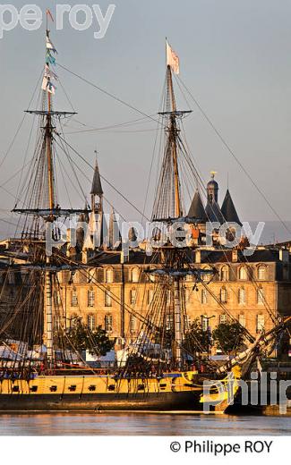 L' HERMIONE , FACADE  DES QUAIS, LA GARONNE, PORT DE LA LUNE, VILLE DE BORDEAUX, GIRONDE. (33F24409.jpg)
