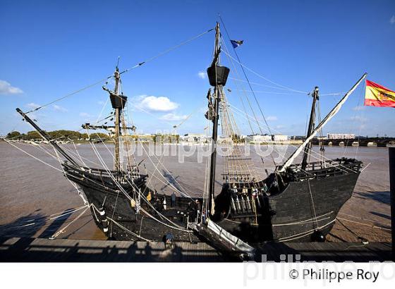 CARAQUE DE MAGELLAN, VIEUX GREEMENT, LA GARONNE, PORT DE LA LUNE, VILLE DE BORDEAUX, GIRONDE. (33F24428.jpg)