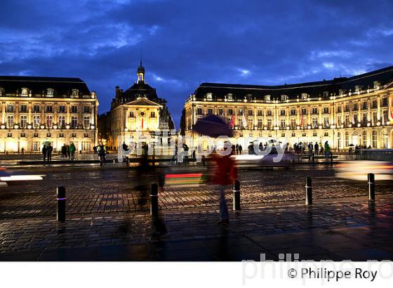 LA PLACE DE LA BOURSE, FACADE DES QUAIS, 18 EME SIECLE, BORDEAUX, GIRONDE. (33F24723.jpg)