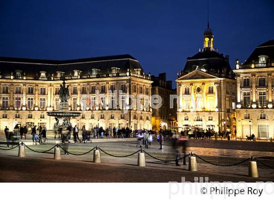 LA PLACE DE LA BOURSE, FACADE DES QUAIS, 18 EME SIECLE, BORDEAUX, GIRONDE. (33F24729.jpg)
