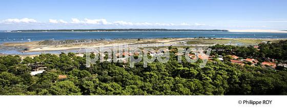 PANORAMA SUR LE BASSIN D' ARCACHON DEPUIS  LE PHARE DE  LA PRESQU' ILE DU CAP FERRET, GIRONDE. (33F27531.jpg)