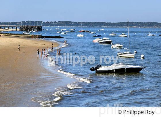 PLAGE , FRONT DE MER DE LA VILLE D'  ETE, ARCACHON, COTE ATLANTIQUE, GIRONDE, AQUITAINE. (33F27811.jpg)