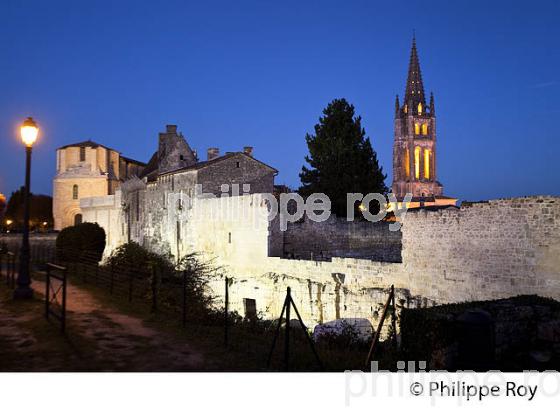 DOUVES ET REMPARTS DU VILLAGE DE SAINT-EMILION, GIRONDE. (33F28339.jpg)