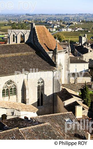 LE  VILLAGE DE SAINT-EMILION, VU DEPUIS LE CLOCHER,  GIRONDE. (33F28511.jpg)
