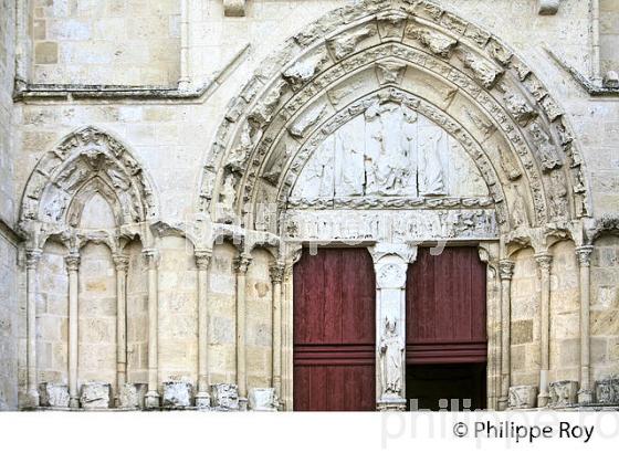 L' EGLISE   COLLEGIALE , VILLAGE DE SAINT-EMILION, GIRONDE. (33F28625.jpg)