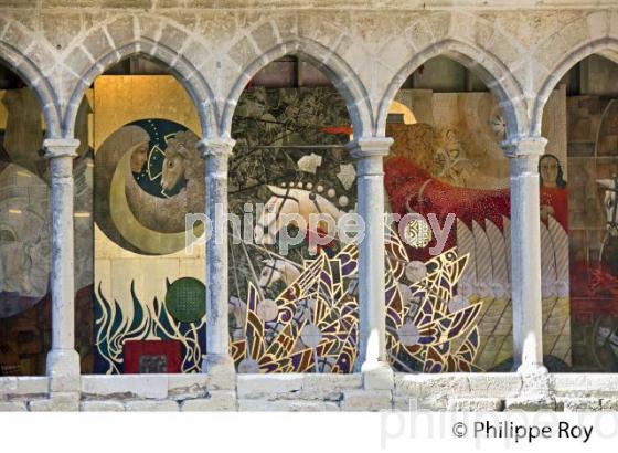 FRESQUE DE L' APOCALYPSE, CLOITRE DE  LA  COLLEGIALE , VILLAGE DE SAINT-EMILION, GIRONDE. (33F29010.jpg)