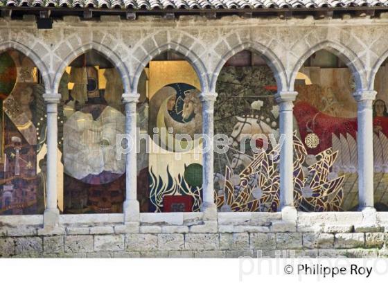 FRESQUE DE L' APOCALYPSE, CLOITRE DE  LA  COLLEGIALE , VILLAGE DE SAINT-EMILION, GIRONDE. (33F29011.jpg)