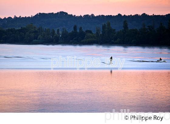 SURF SUR LE MASCARET DE LA  RIVIERE DORDOGNE, A SAINT-PARDON, GIRONDE. (33F30404.jpg)