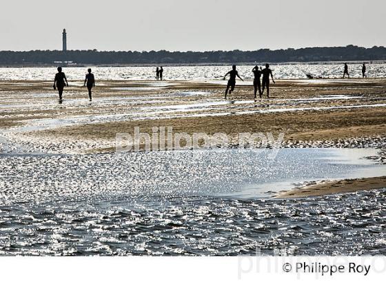 LA PLAGE DES ABATILLES ,MAREE BASSE,  ARCACHON, BASSIN d' ARCACHON, GIRONDE. (33F30527.jpg)