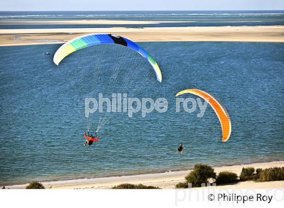 VOL EN PARAPENTE , DEPUIS LA DUNE DU PILAT, BASSIN D' ARCACHON, GIRONDE. (33F30705.jpg)