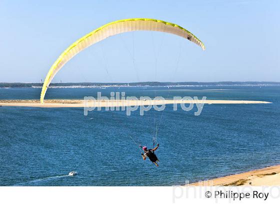 VOL EN PARAPENTE , DEPUIS LA DUNE DU PILAT, BASSIN D' ARCACHON, GIRONDE. (33F30713.jpg)