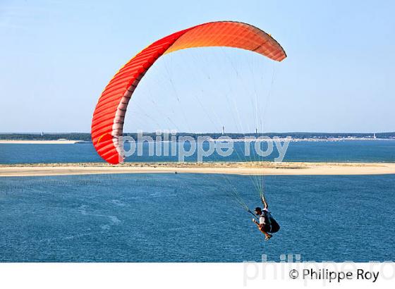 VOL EN PARAPENTE , DEPUIS LA DUNE DU PILAT, BASSIN D' ARCACHON, GIRONDE. (33F30715.jpg)