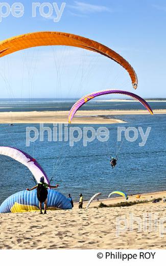 VOL EN PARAPENTE , DEPUIS LA DUNE DU PILAT, BASSIN D' ARCACHON, GIRONDE. (33F30736.jpg)